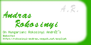 andras rokosinyi business card